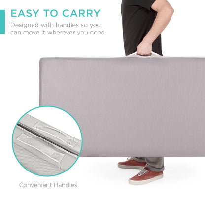 Folding Portable Mattress Topper w/ Plush Foam - 4in