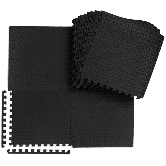 Multipurpose Foam Tiles Customizable Floor Mat w/ Removable Edges