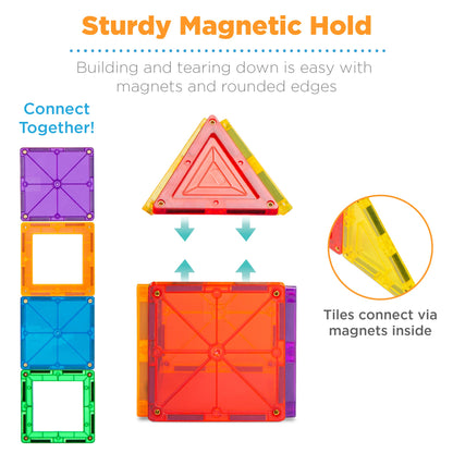 110-Piece Kids Magnetic Tiles STEM Construction Toy Building Block Set