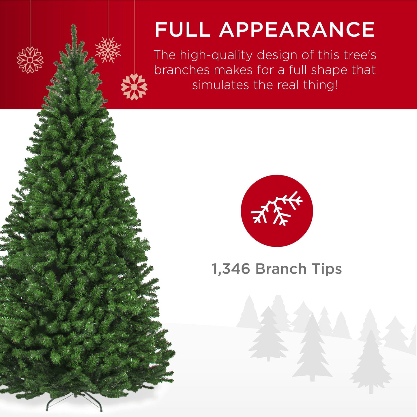 Premium Artificial Spruce Christmas Tree w/ Foldable Metal Base