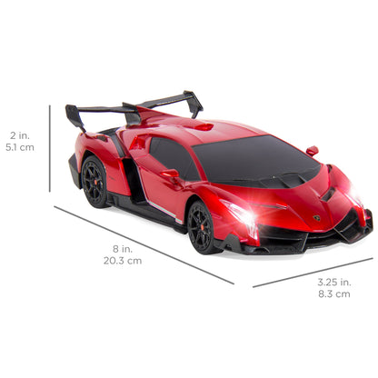 1/24 Kids RC Lamborghini Veneno Racing Car Toy w/ Lights, Shock Suspension