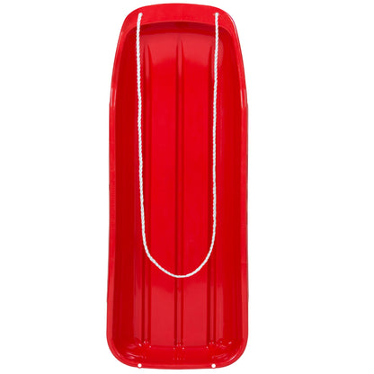 48in Kids Toboggan Snow Sled Board w/ Pull Rope, Curved Edges
