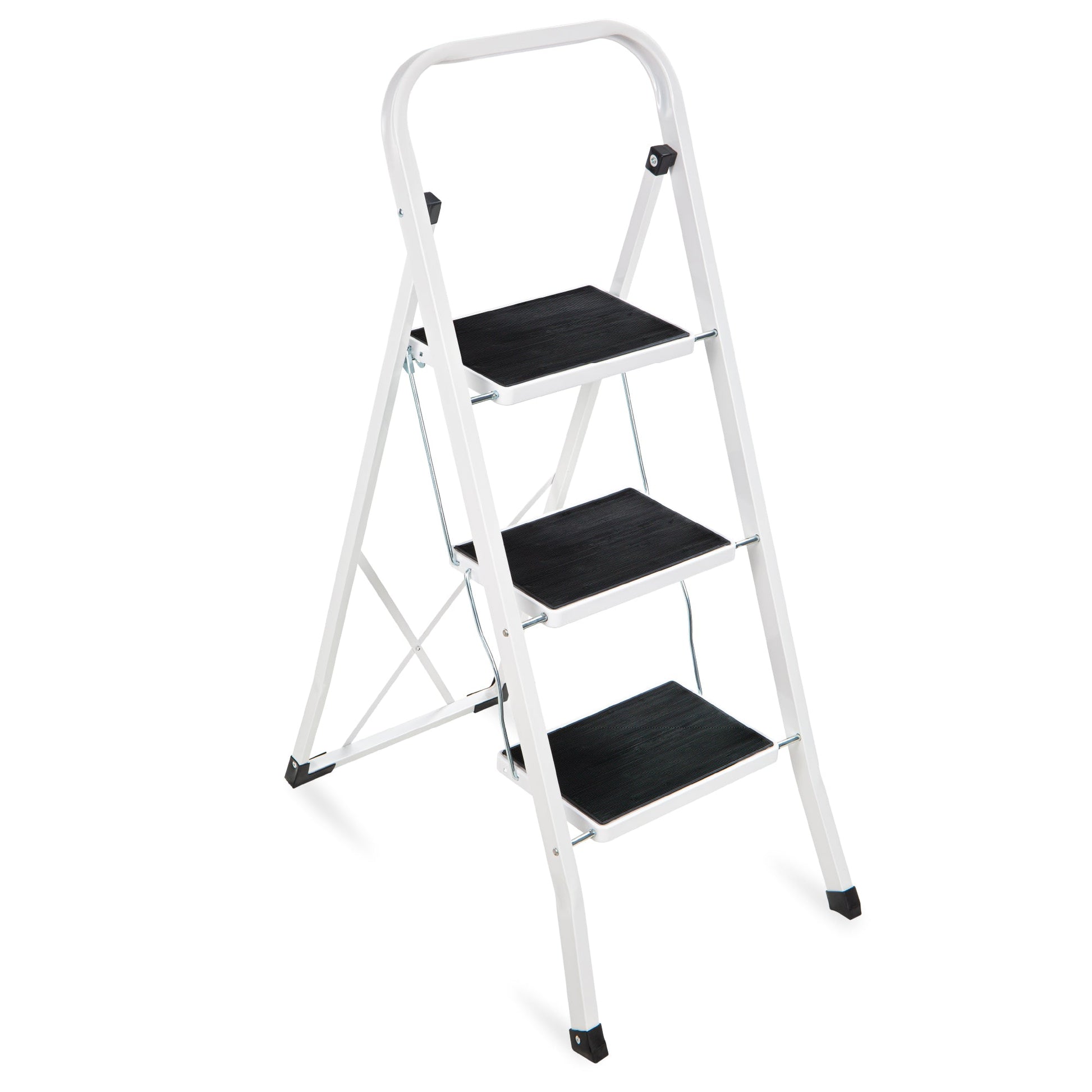 3-Step Portable Folding Step Ladder w/ Non-Slip Feet, 330lb Capacity