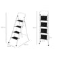 Folding Steel 4-Step Ladder w/ Hand Rail, Wide Steps, 330lbs Capacity
