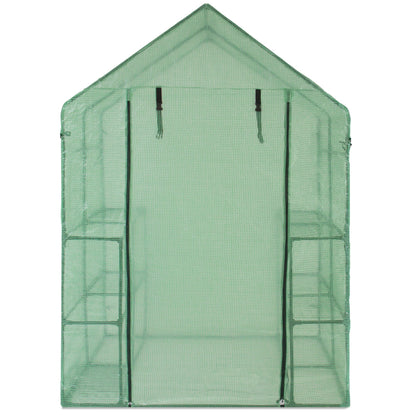 3-Tier 12-Shelf Outdoor Mini Greenhouse - Green