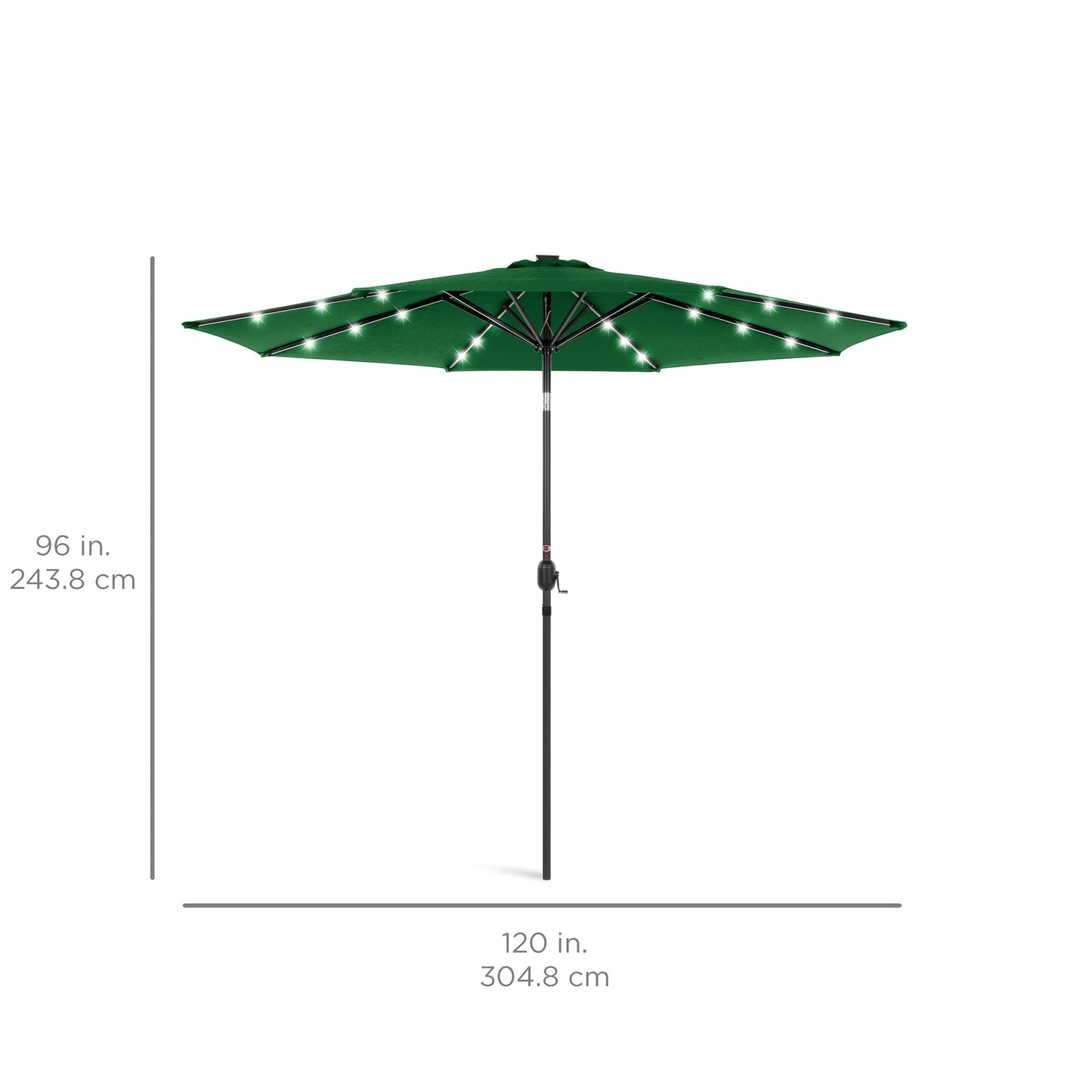 Solar LED Lighted Patio Umbrella w/ Tilt Adjustment, UV-Resistance - 10ft