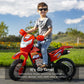 6V Kids Electric Ride-On Motorcycle Toy w/ Training Wheels, Lights, Music