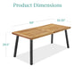 6-Person Indoor Outdoor Acacia Wood Dining Table