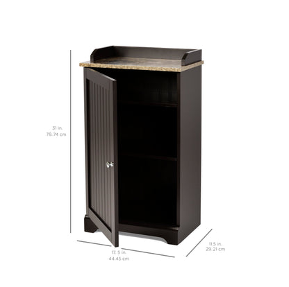 Bathroom Floor Storage Cabinet w/ Versatile Door