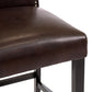 Set of 2 30in Faux Leather Counter Height Bar Stools w/ Studded Trim Back