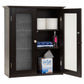 Bathroom Wall Storage Medicine Cabinet w/ Tempered Glass Double Doors