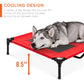 36in Outdoor Raised Cooling Pet Dog Bed w/ Canopy, Travel Bag