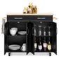 Utility Kitchen Cart w/ Storage Cabinets, Handles, Cutting Board