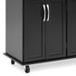 Utility Kitchen Cart w/ Storage Cabinets, Handles, Cutting Board