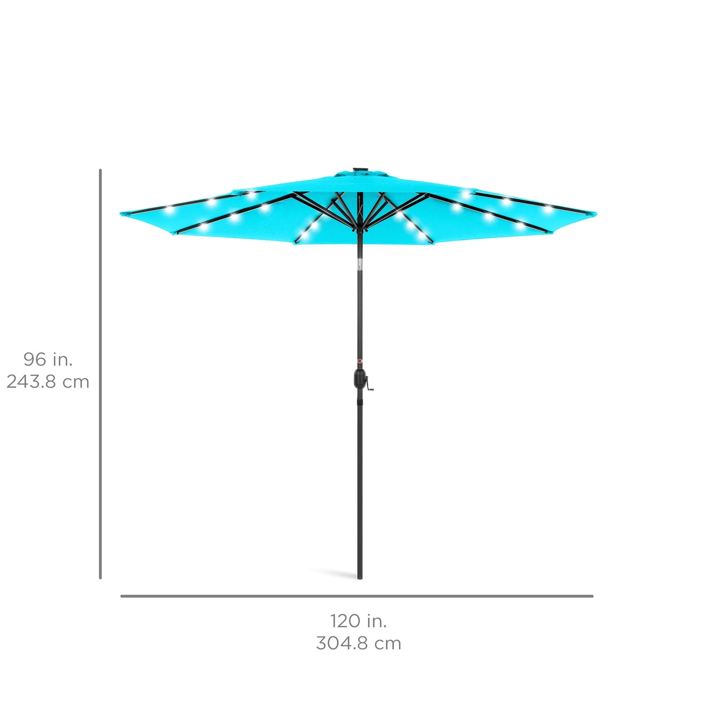 Solar LED Lighted Patio Umbrella w/ Tilt Adjustment, UV-Resistance - 10ft