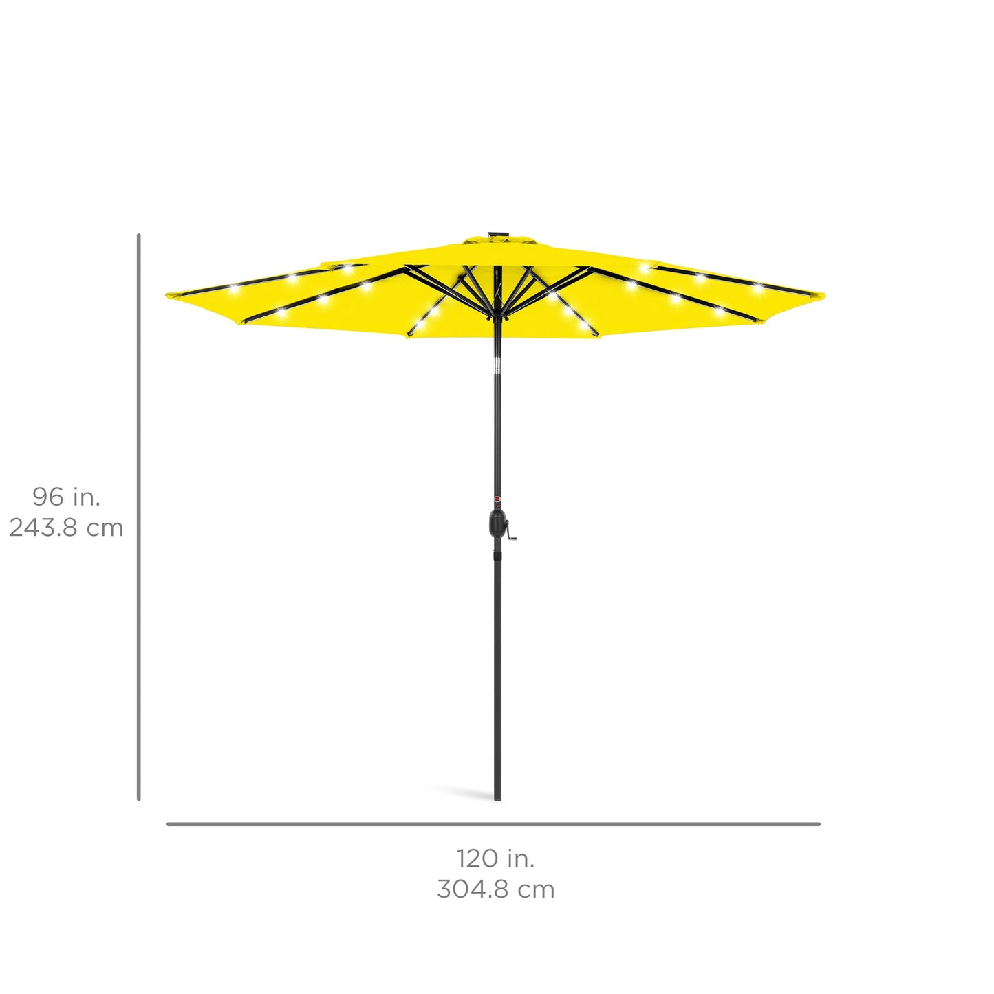 Solar LED Lighted Patio Umbrella w/ Tilt Adjustment, UV-Resistance - 10ft