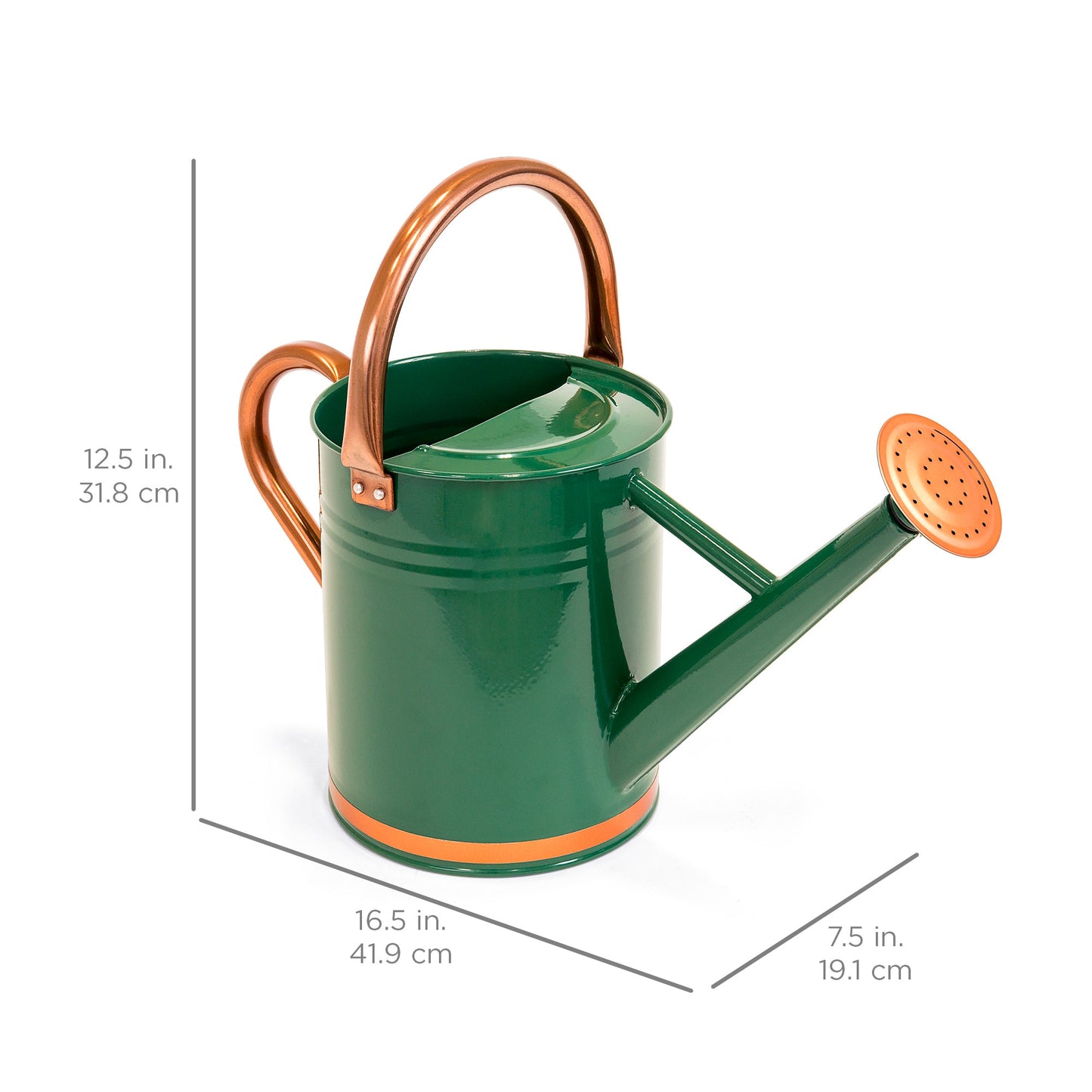 1-Gallon Galvanized Steel Watering Can w/ O-Ring, Top Handle