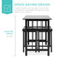 3-Piece Counter Height Dining Table Set w/ 2 Stools, Space-Saving Design