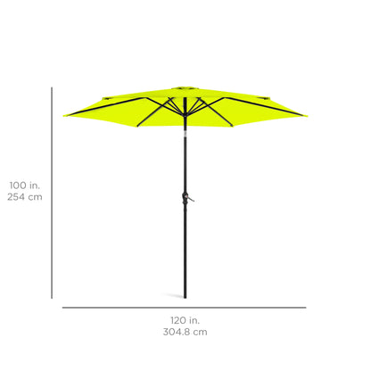 Outdoor Steel Market Patio Umbrella Decoration w/ Tilt, Crank Lift - 10ft