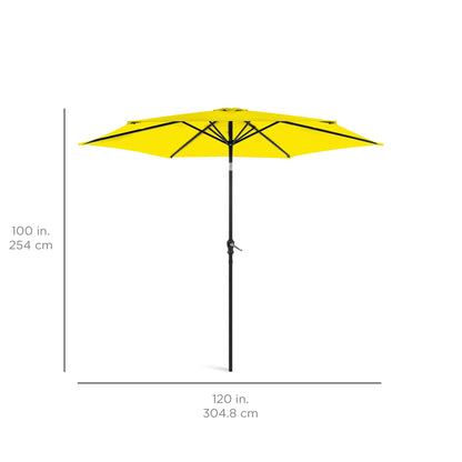 Outdoor Steel Market Patio Umbrella Decoration w/ Tilt, Crank Lift - 10ft