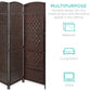 6ft Tall Room Divider, 6-Panel Diamond Weave Folding Privacy Screen