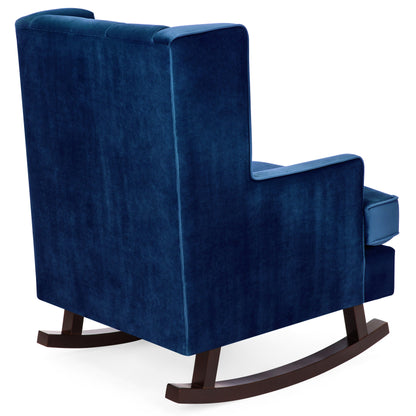 Tufted Upholstered Wingback Rocking Chair