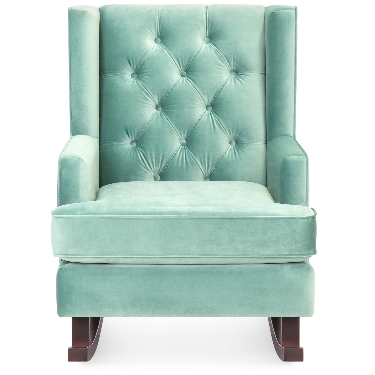 Tufted Upholstered Wingback Rocking Chair