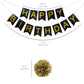 Birthday Party Decor Set w/ Banner, 6 Pom-Poms, 20 Balloons - Gold/Black
