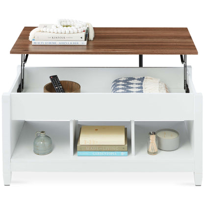 Multifunctional Lift Top Coffee Table w/ Hidden Storage, 3 Cubbies