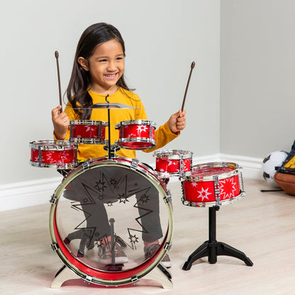 11-Piece Kids Beginner Drum Percussion Musical Instrument Toy Set