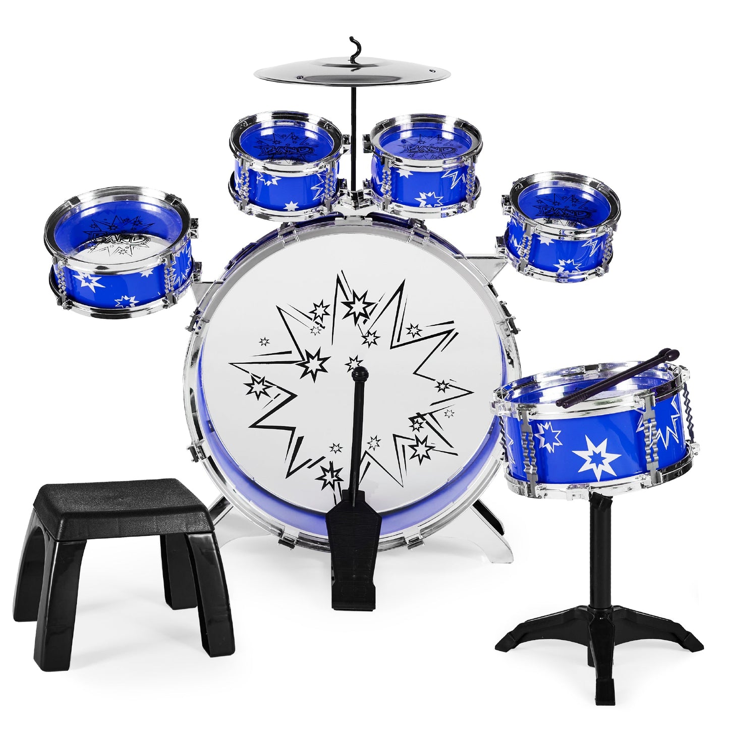 11-Piece Kids Beginner Drum Percussion Musical Instrument Toy Set