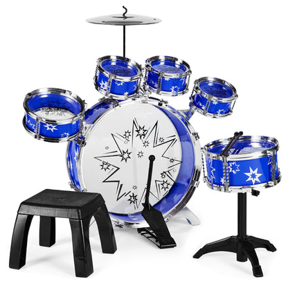 11-Piece Kids Beginner Drum Percussion Musical Instrument Toy Set