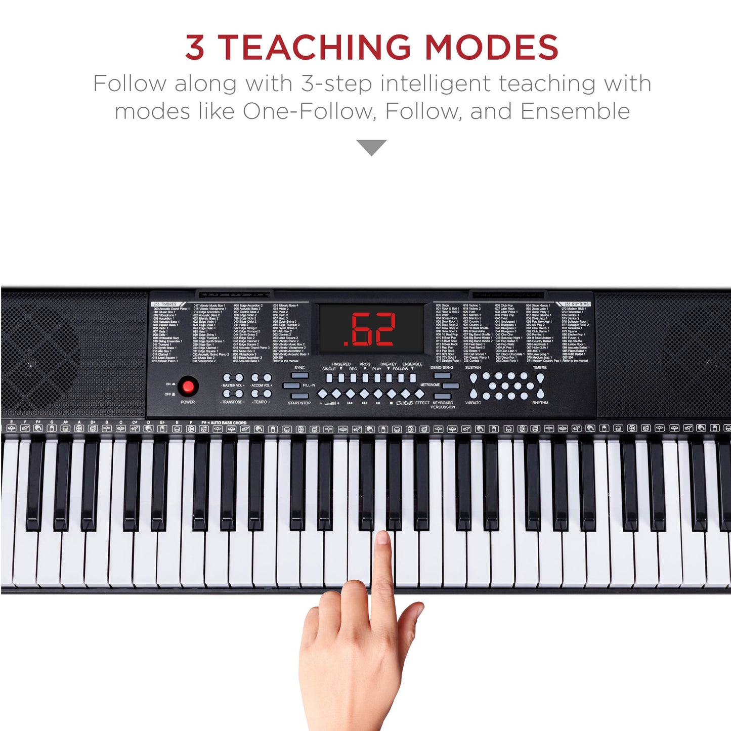 61-Key Beginners Electronic Keyboard Piano Set w/ 3 Modes, Microphone