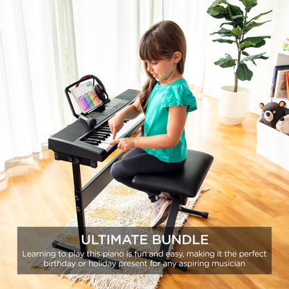 61-Key Beginners Electronic Keyboard Piano Set w/ 3 Modes, Microphone