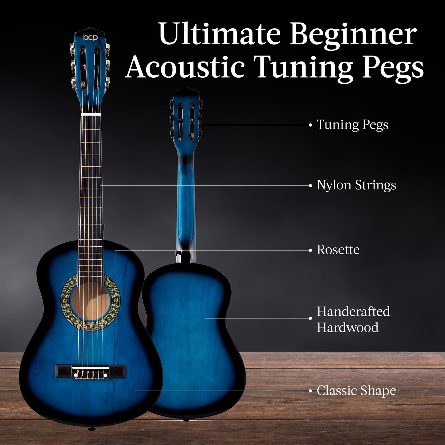 Kids Acoustic Guitar Beginner Starter Kit with Carrying Case - 30in