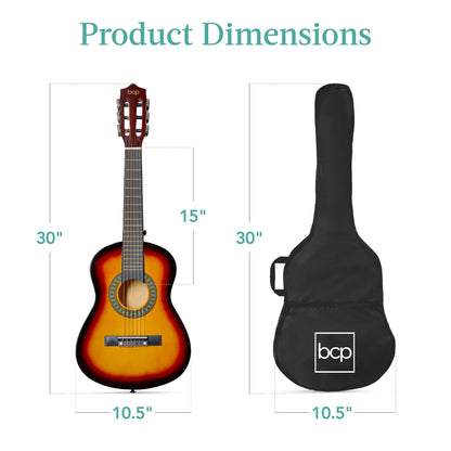 Kids Acoustic Guitar Beginner Starter Kit with Carrying Case - 30in