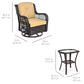 3-Piece Patio Wicker Bistro Furniture Set w/ 2 Swivel Rocking Chairs, Table