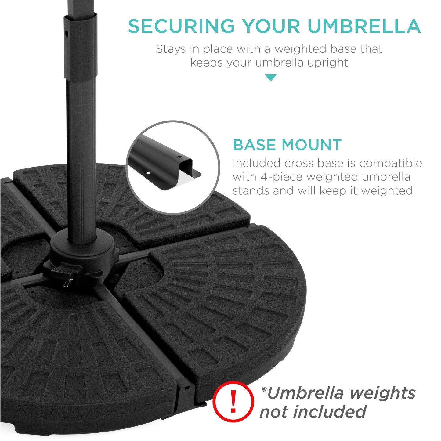 360-Degree LED Cantilever Offset Patio Umbrella w/ Tilt - 10ft