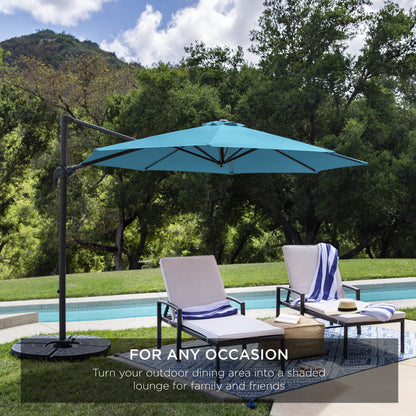 360-Degree Rotating Cantilever Offset Patio Umbrella w/ Tilt - 10ft