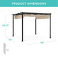 Outdoor Pergola, Patio Shelter w/ Retractable Canopy, Steel Frame - 10x10ft