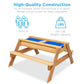 3-in-1 Kids Sand & Water Table Outdoor Wood Picnic Table w/ Umbrella