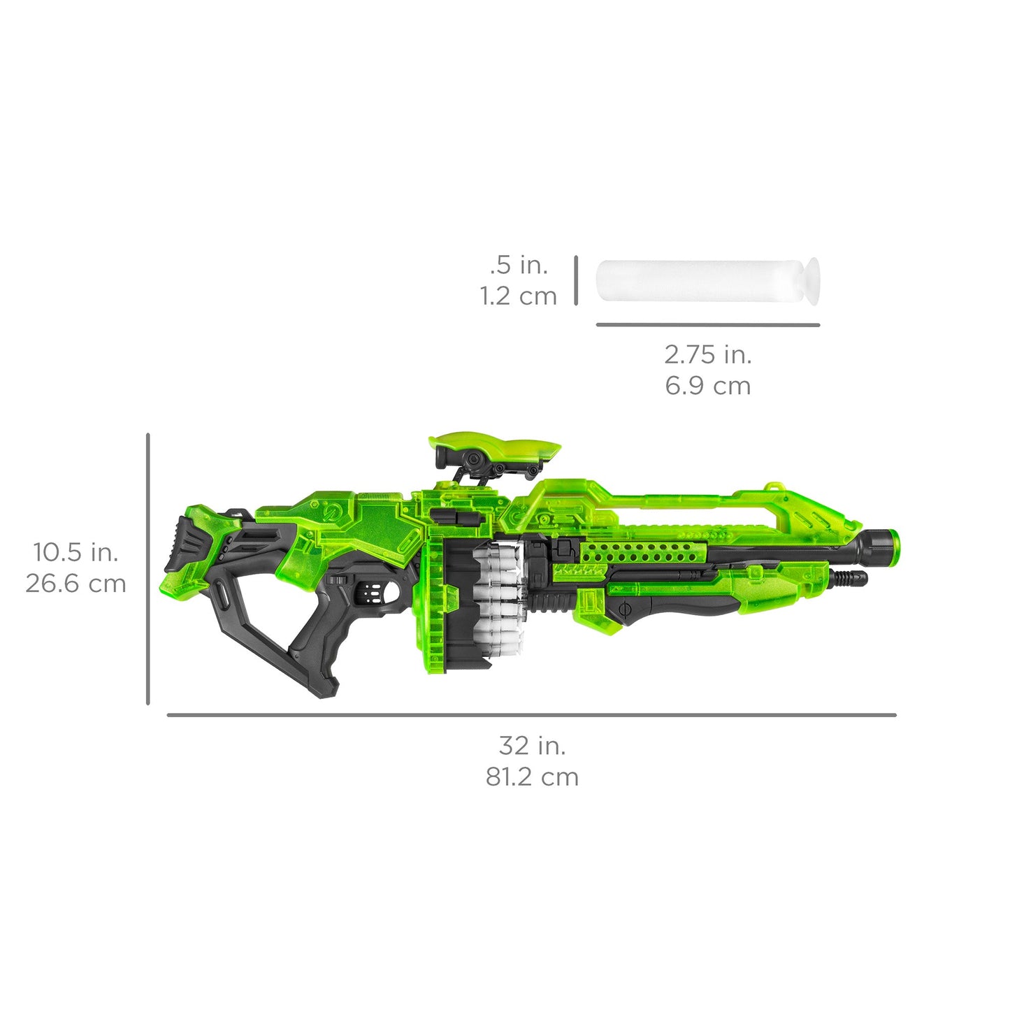 Electric Foam Dart Alien Blaster Toy w/ 40 Glow-in-the-Dark Darts