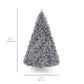 Silver Artificial Tinsel Christmas Tree w/ Foldable Stand