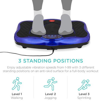 Vibration Plate Platform, Full Body Exercise Machine w/ 5 Resistance Bands