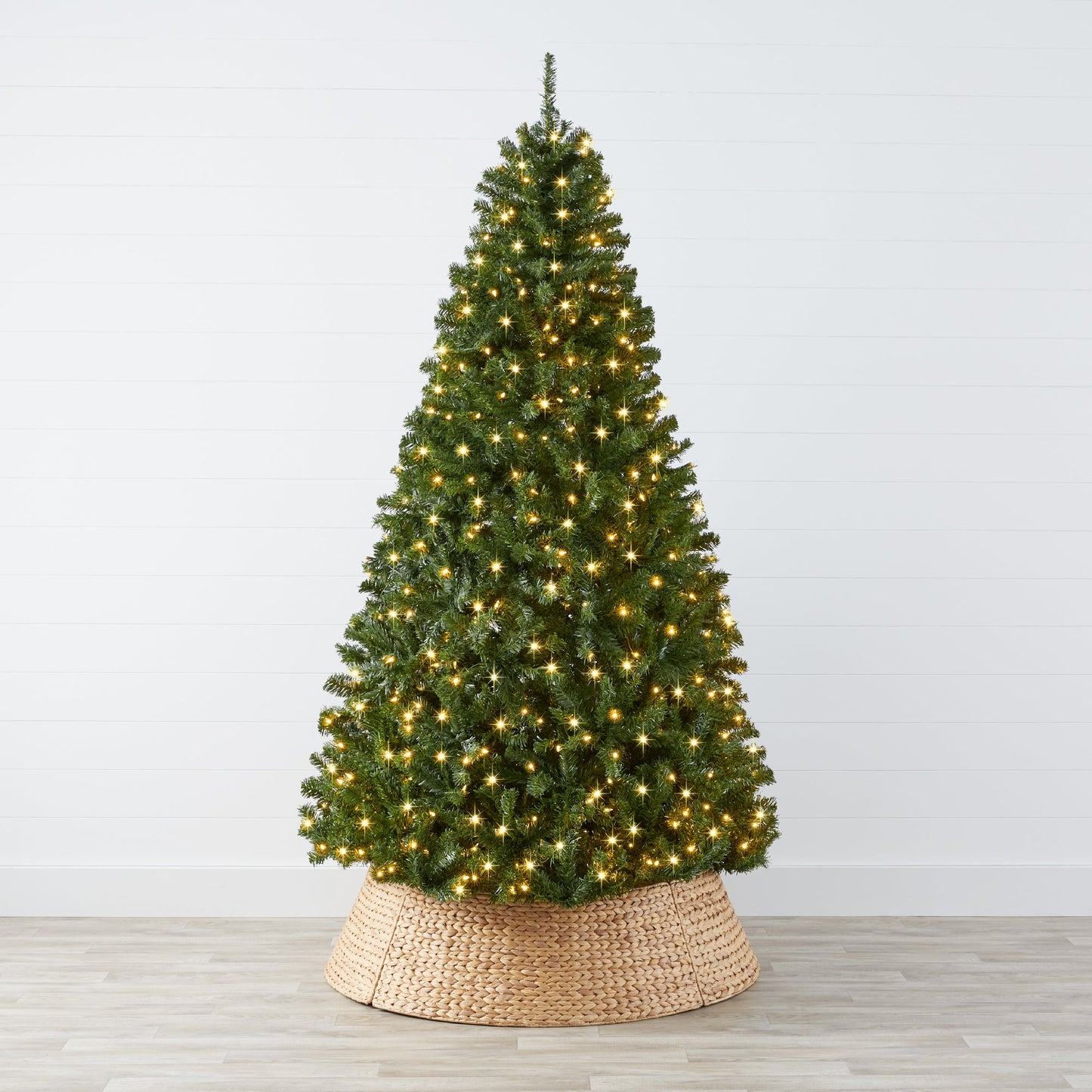 Pre-Lit Artificial Spruce Christmas Tree w/ Foldable Metal Base