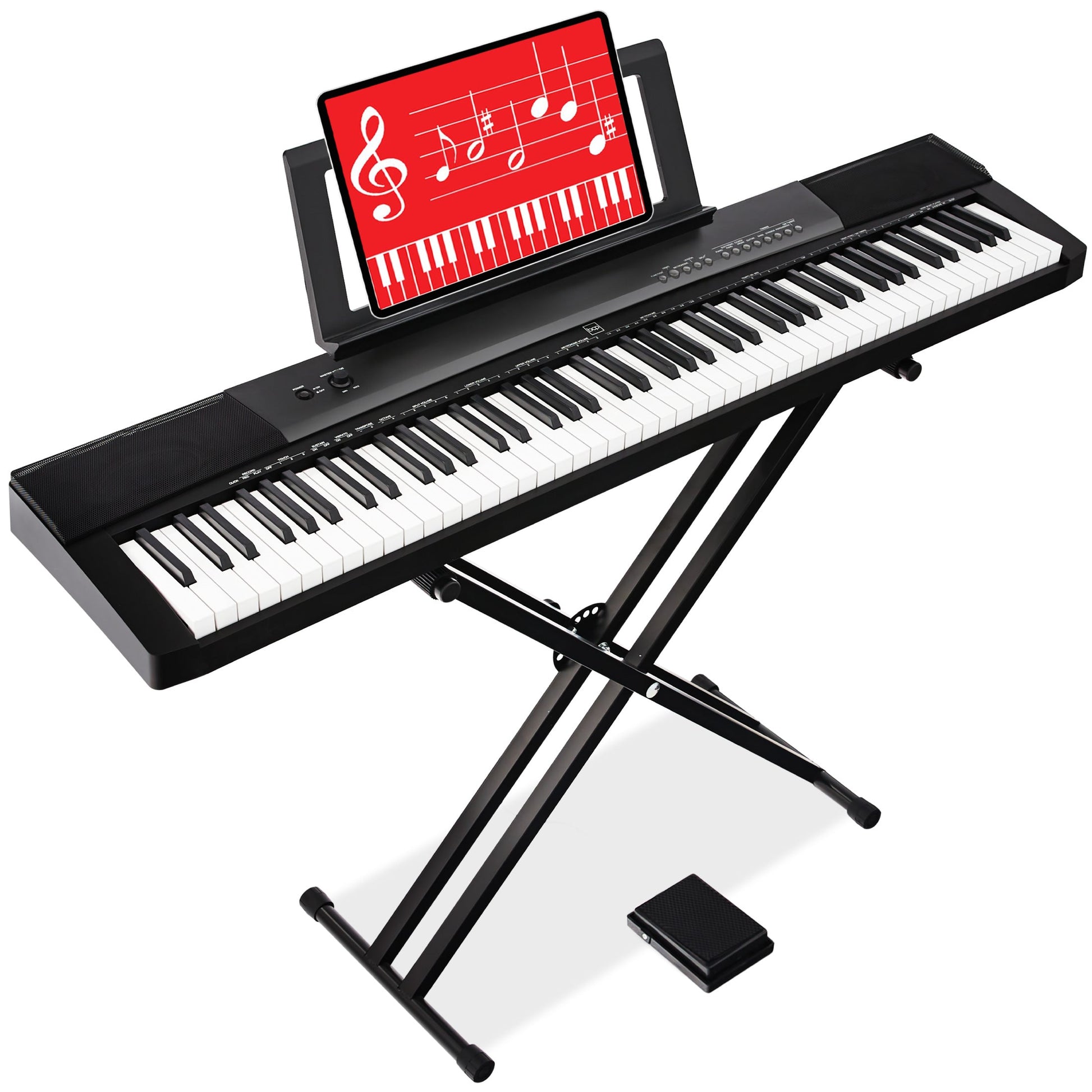 88-Key Digital Piano Set w/ Semi-Weighted Keys, Stand, Sustain Pedal