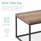 44in Modern Industrial Rectangular Wood Grain Coffee Table w/ Metal Frame