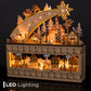 Wooden Christmas Shooting Star Advent Calendar w/ LED Light Background