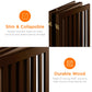 31.5in 4-Panel Freestanding Wooden Pet Gate w/ Door, Support Feet