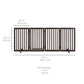 31.5in 4-Panel Freestanding Wooden Pet Gate w/ Door, Support Feet